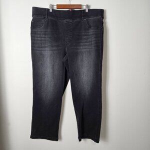 Spanx Size 3X Ankle Straight Stretch Denim Pull-On Jeans Vintage Black W…